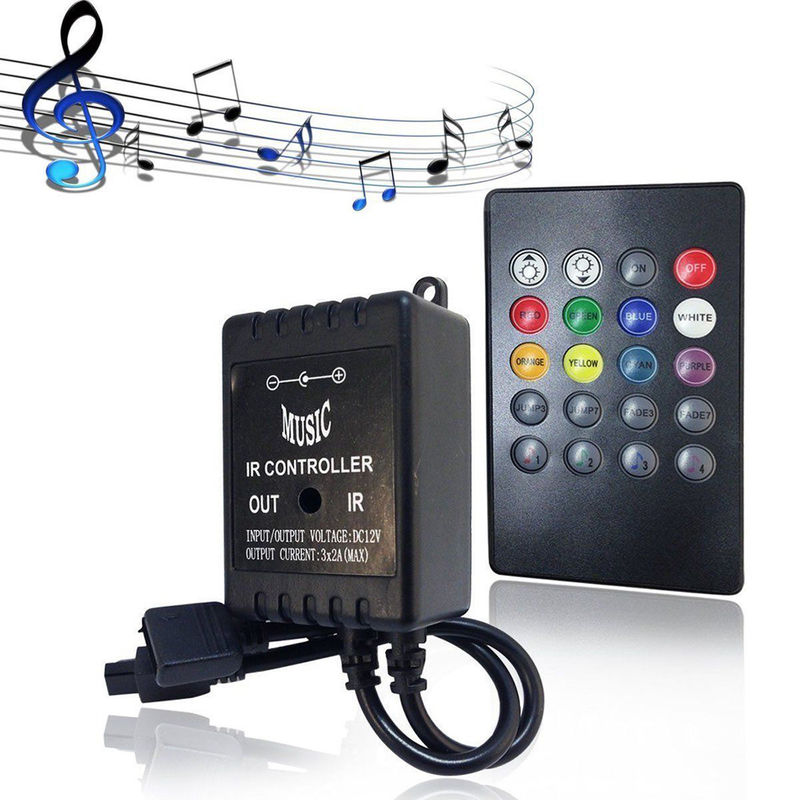 Musik LED RGB Controller 3CH 20 Schlüssel IR Fernbedienung für Heimdekoration